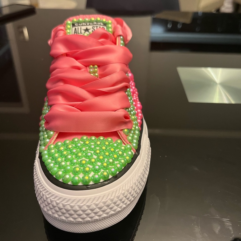 Blinged out Alpha Kappa Alpha Converse Sneakers